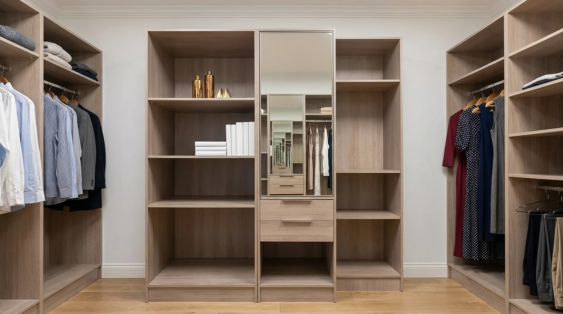 Adjustable Shelf built into a finished walk-in closet