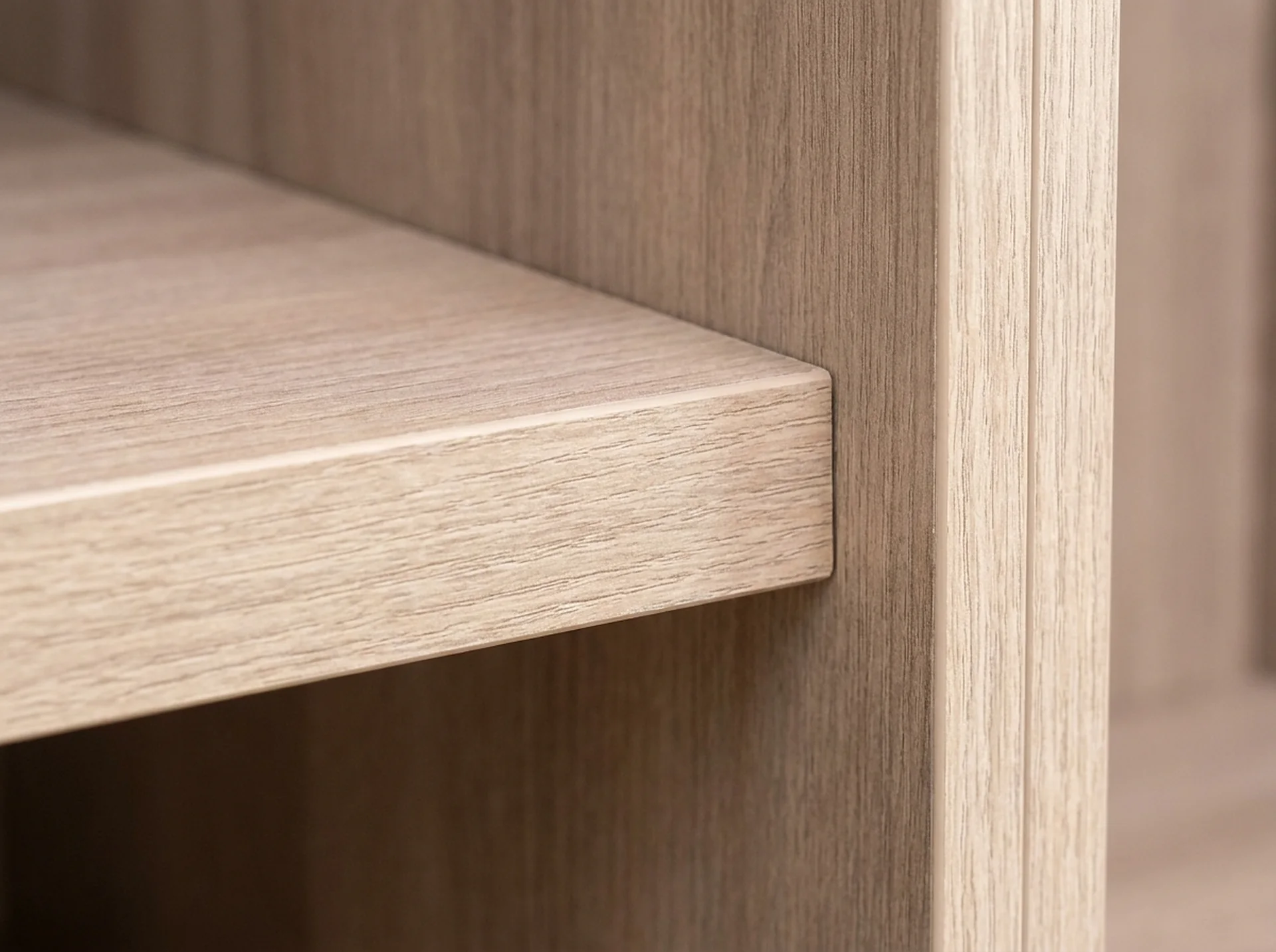 Edge and 32 mm shelf-pin detail of the Adjustable Shelf