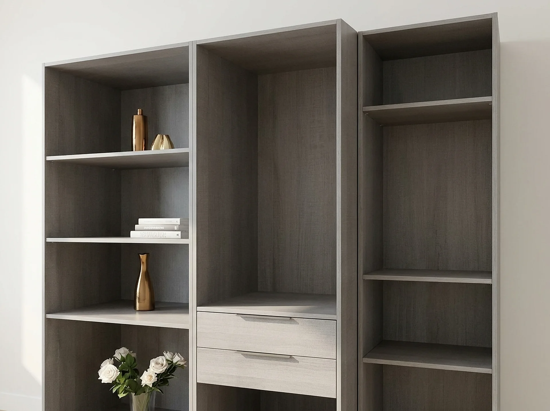 Adjustable Shelf in Grey Linen melamine