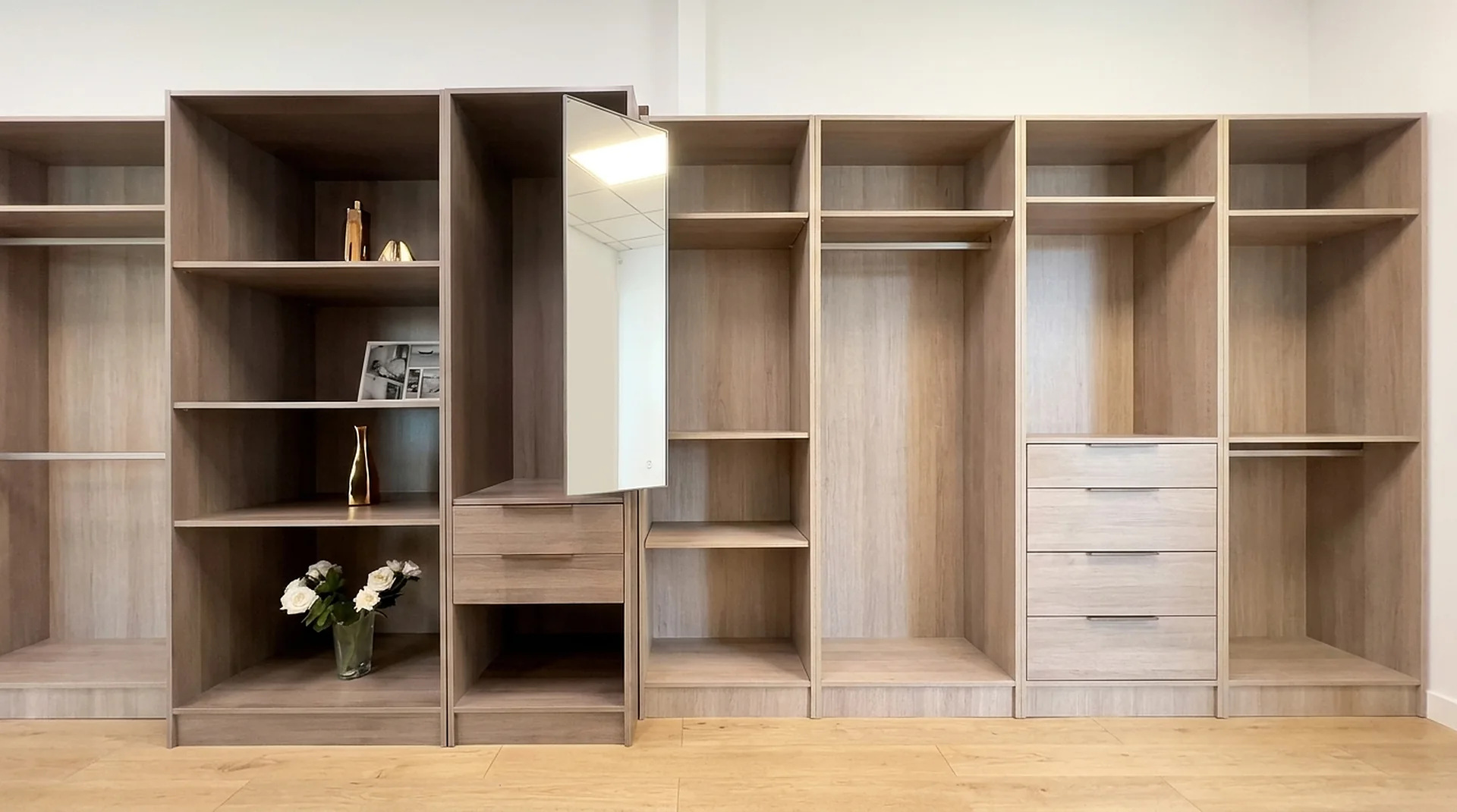 Adjustable Shelf as part of a full-wall custom closet run