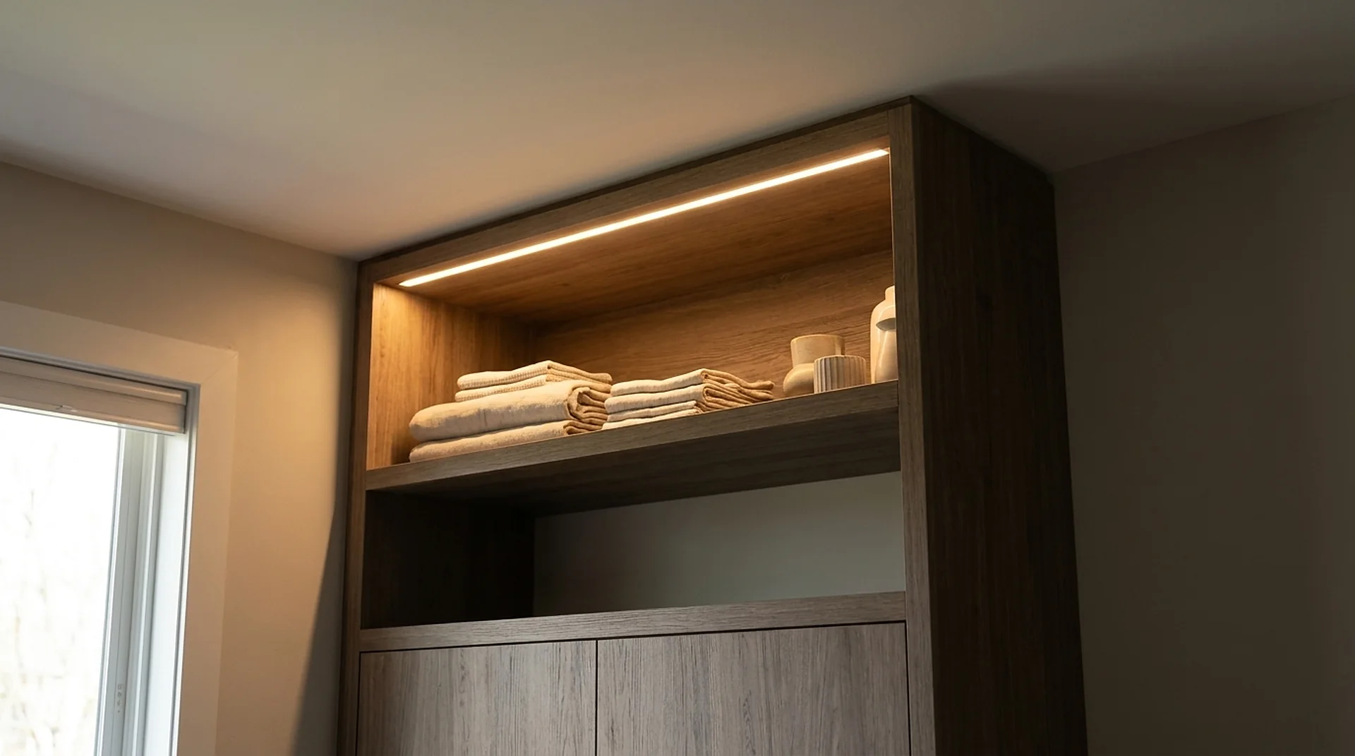 Ceiling Cabinet with integrated LED lighting