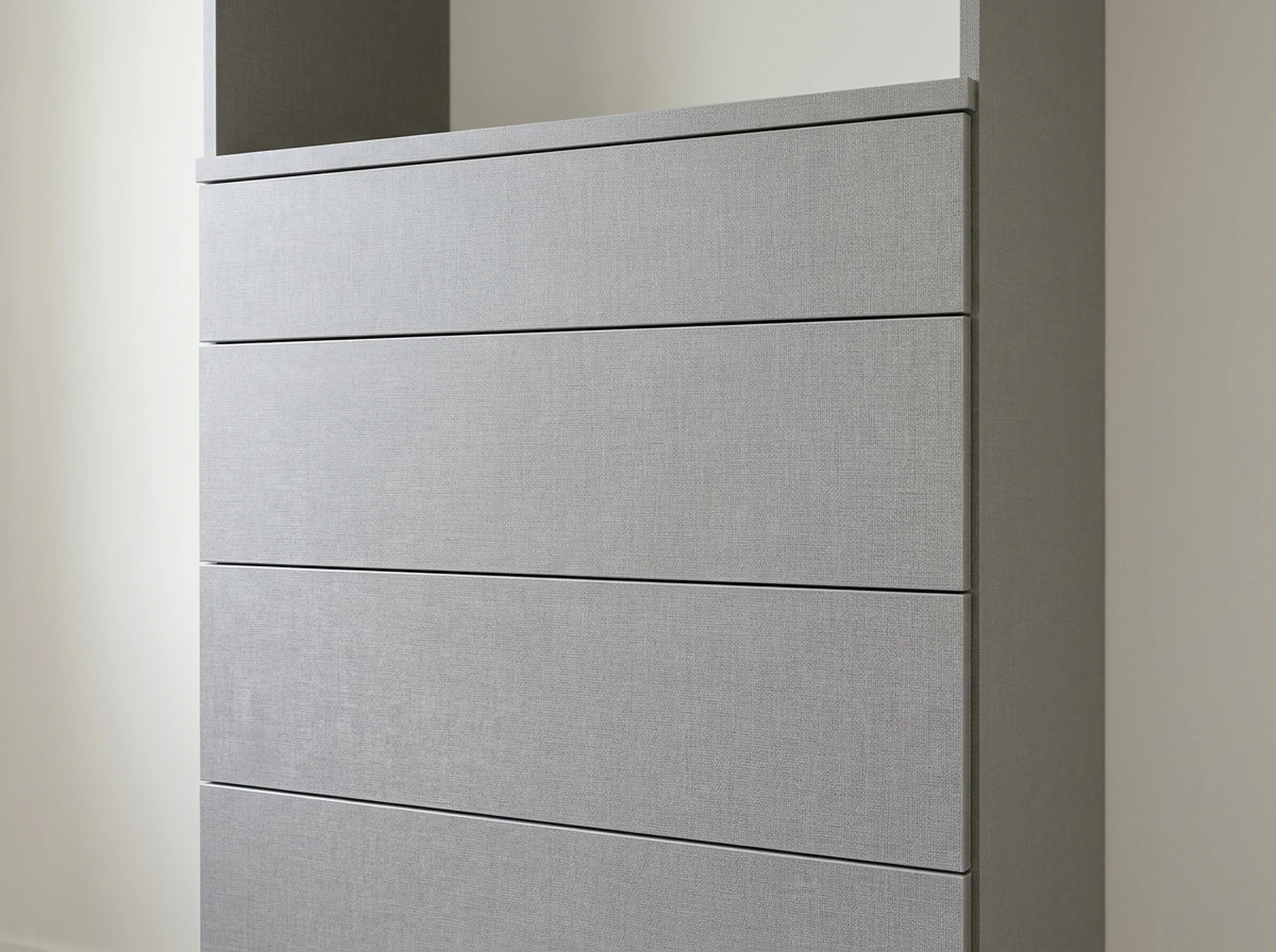 Closet Drawers in Grey Linen melamine