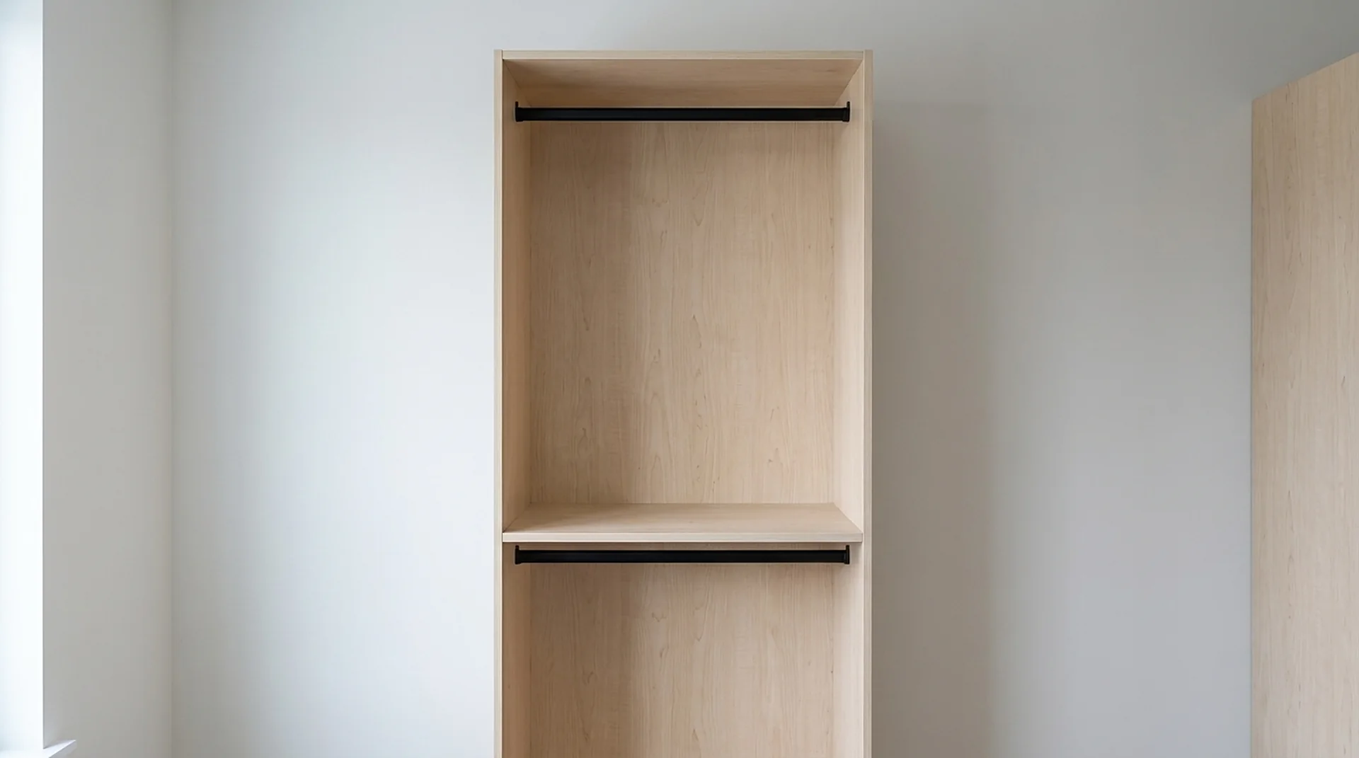Clothes Rail Closet in Logwood Grain melamine