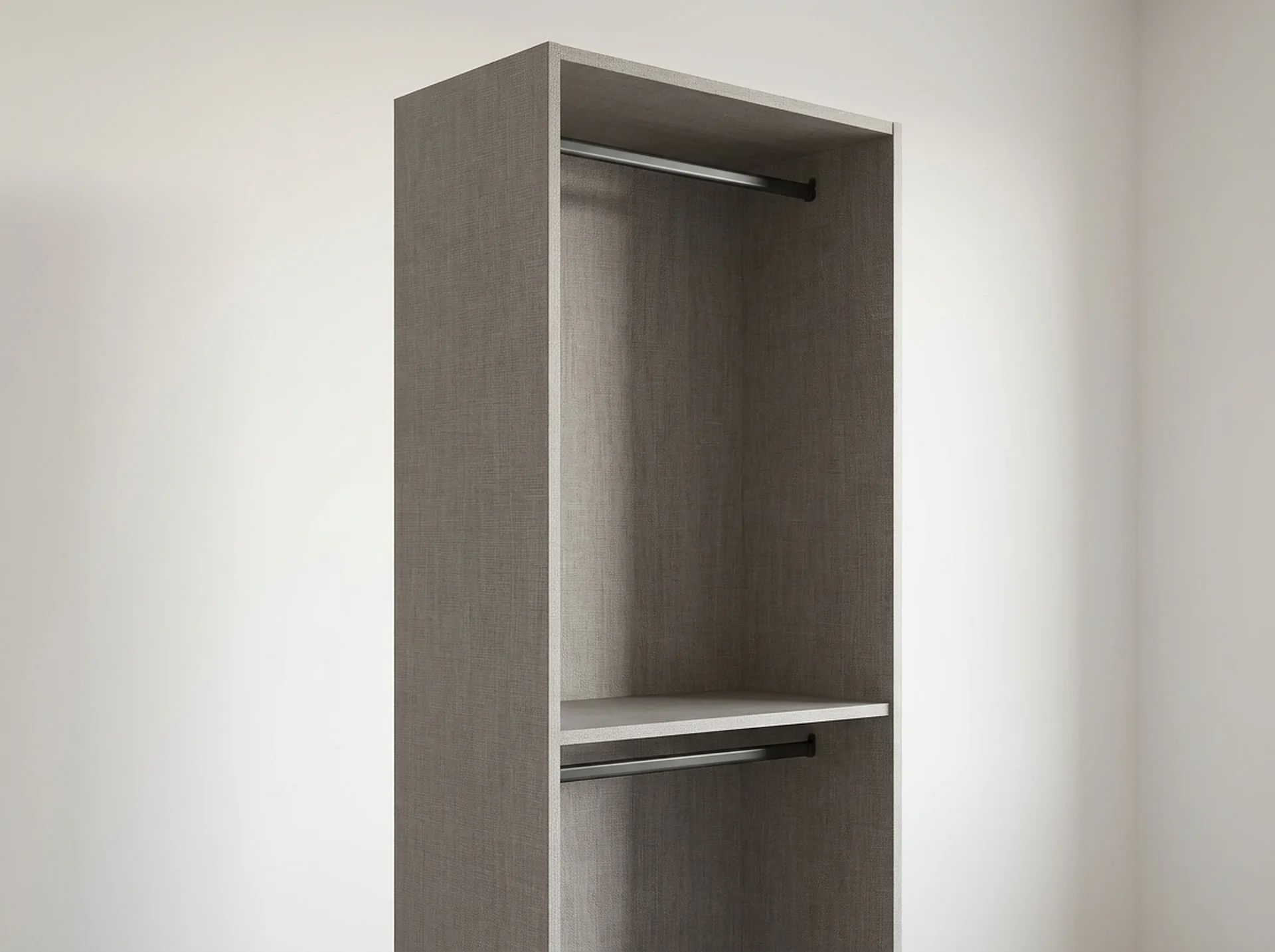 Clothes Rail Closet in Grey Linen melamine