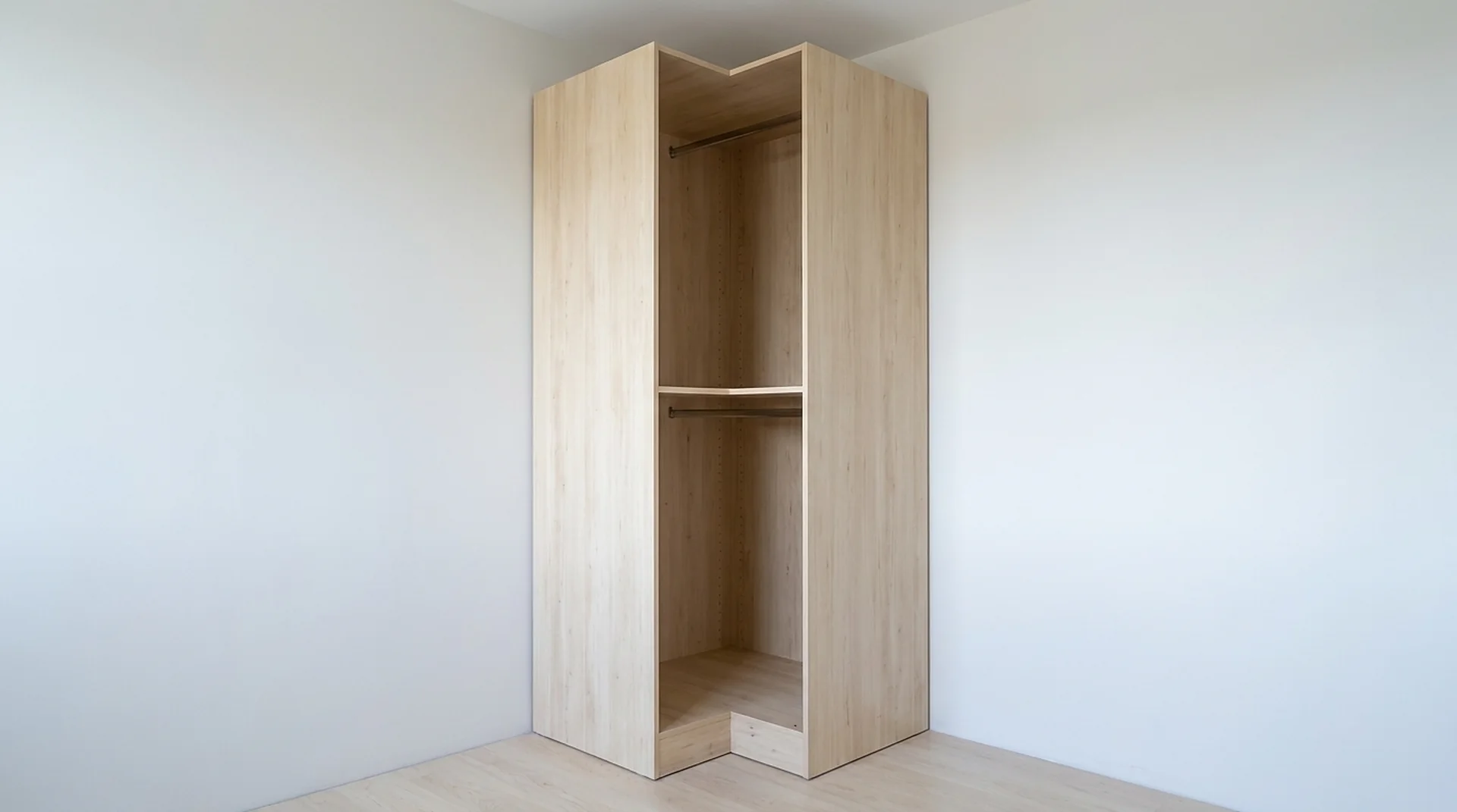 Corner Closet in Logwood Grain melamine