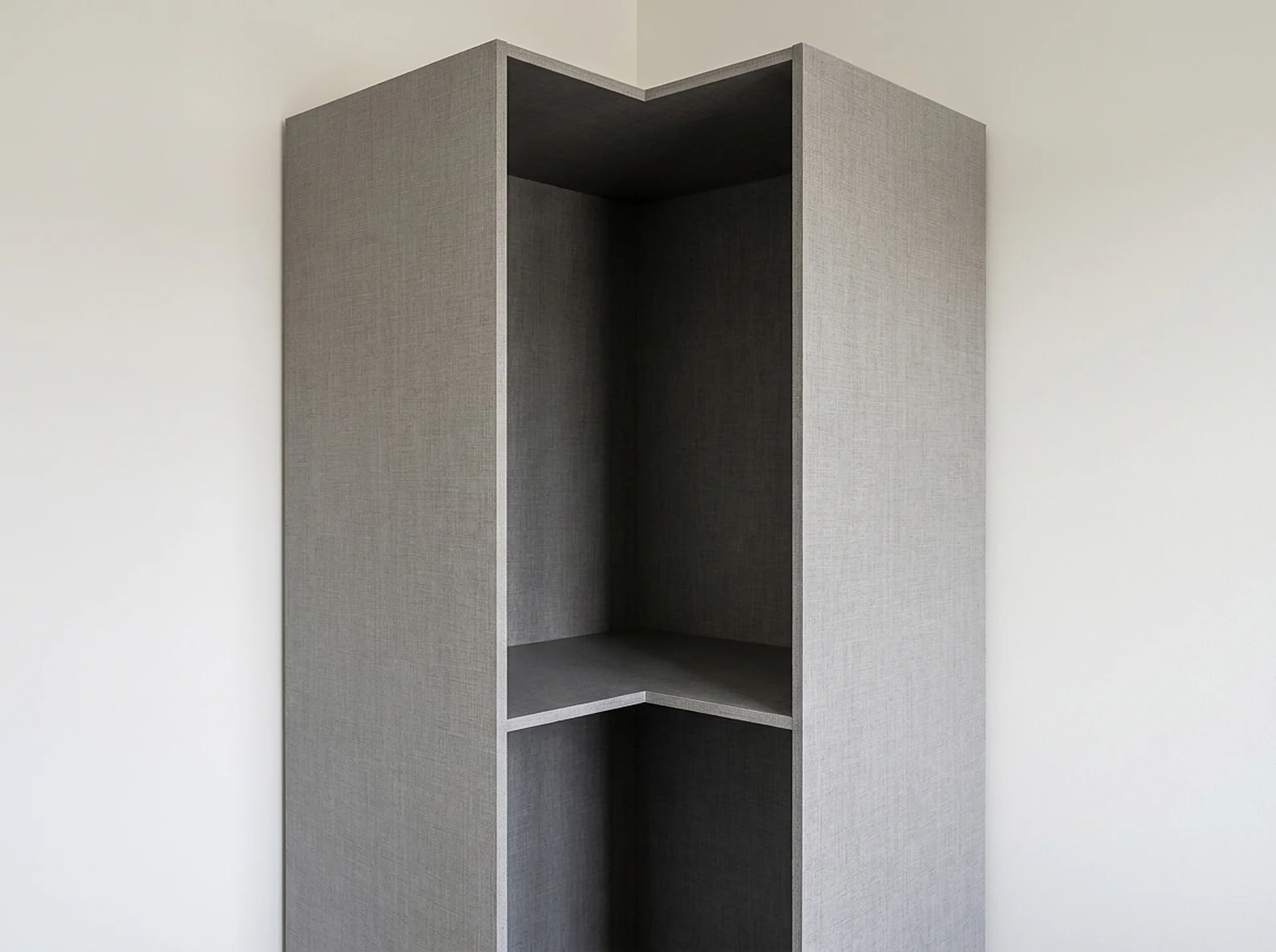 Corner Closet in Grey Linen melamine