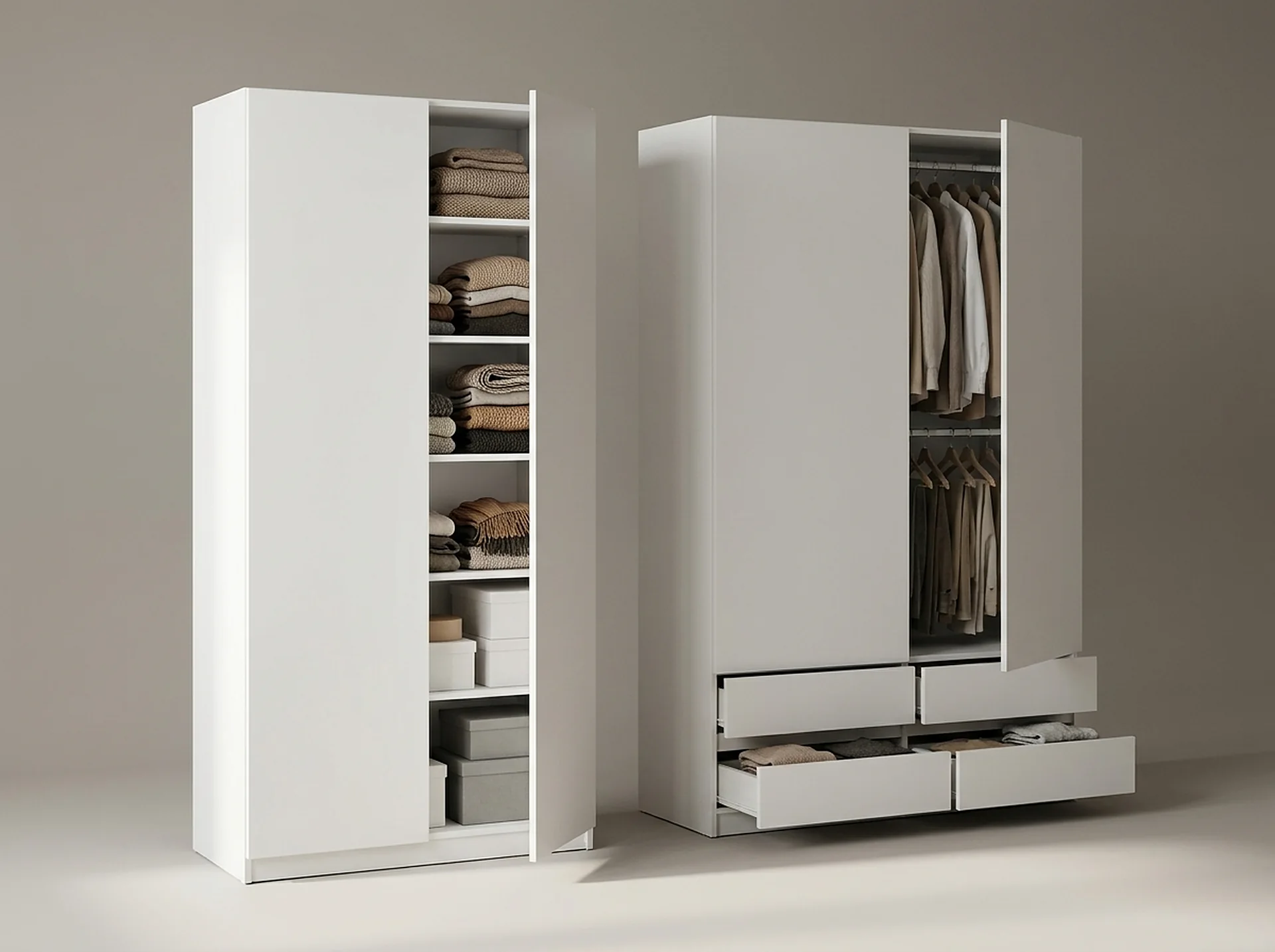Doors & Partition Panels shown front-on with its proportions to scale