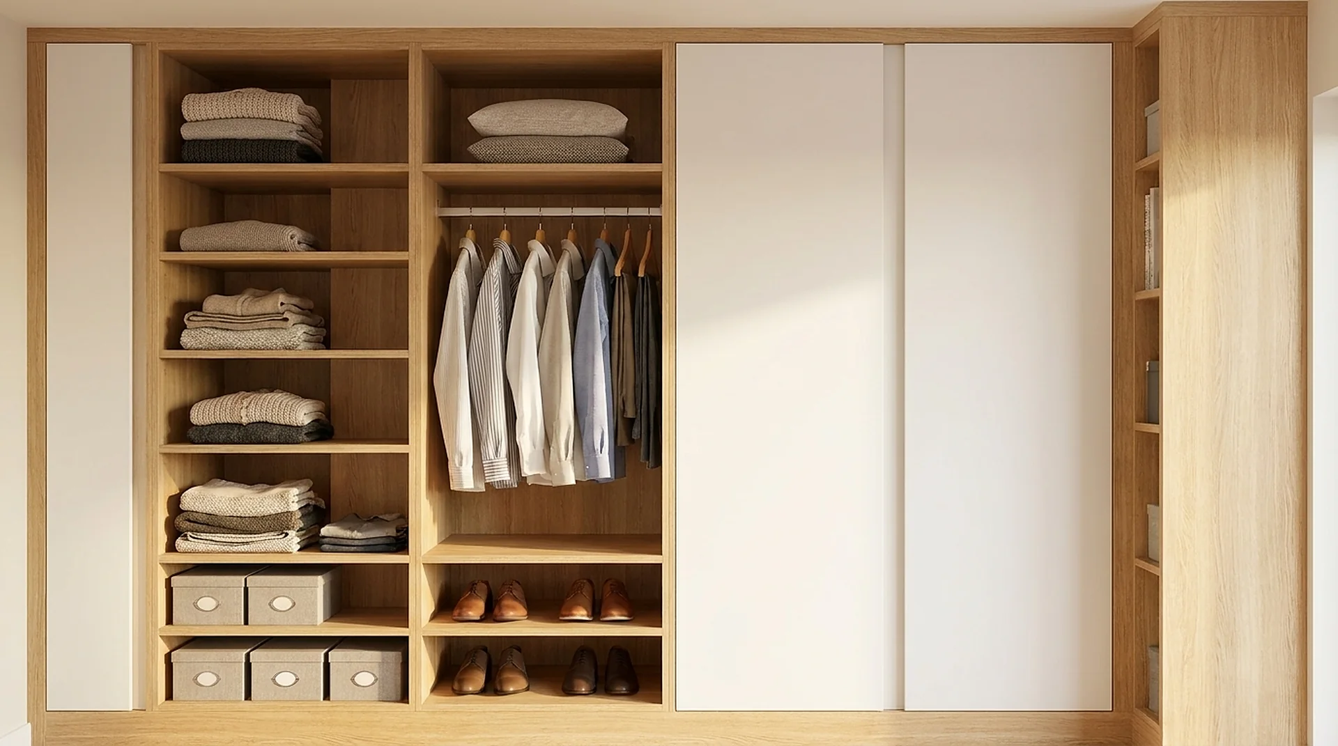 Doors & Partition Panels styled with clothing and accessories in use