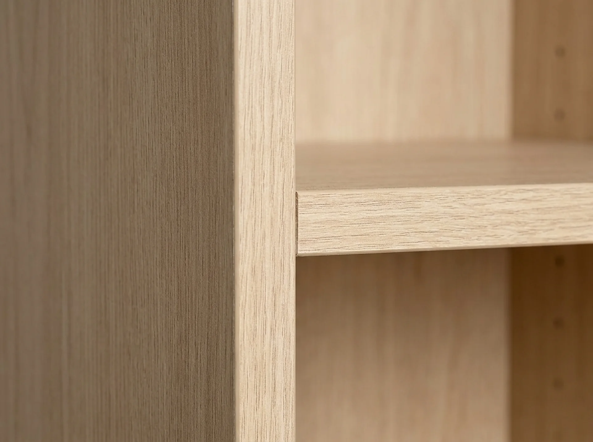 Edge and 32 mm shelf-pin detail of the Shelf Closet Tower