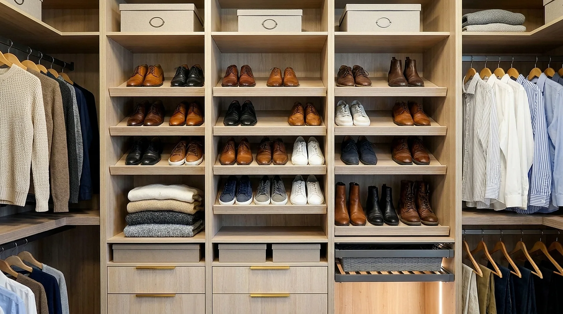 Shoe Rack styled with clothing and accessories in use
