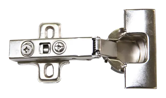Soft close concealed cabinet hinge with mounting plate