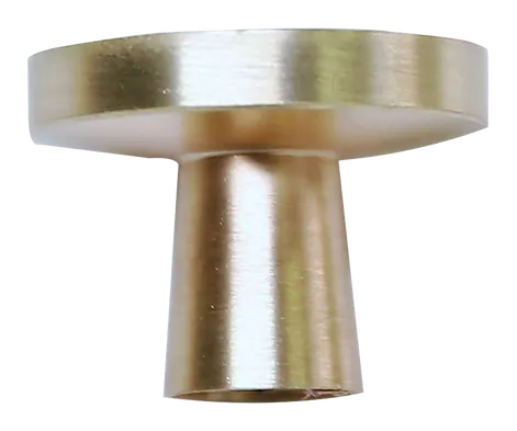 Round cabinet knob in brushed brass
