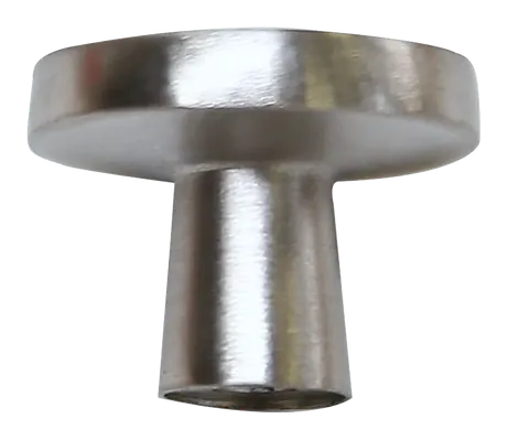Round cabinet knob in brushed nickel