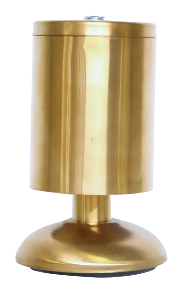 Adjustable cabinet leg in brushed brass finish