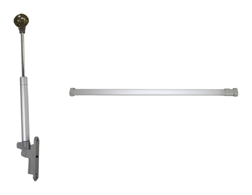 Gas lift support and adjustable closet hanging rail