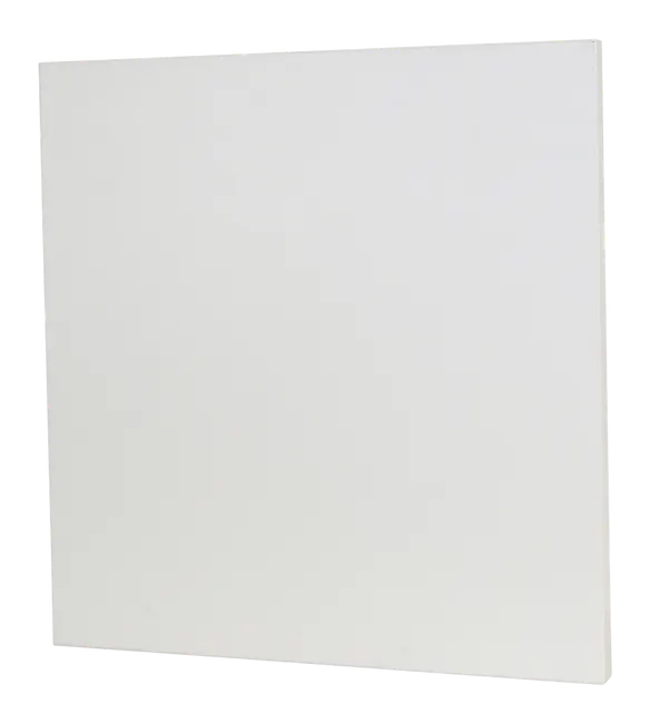 Flat slab closet door panel in matte white melamine